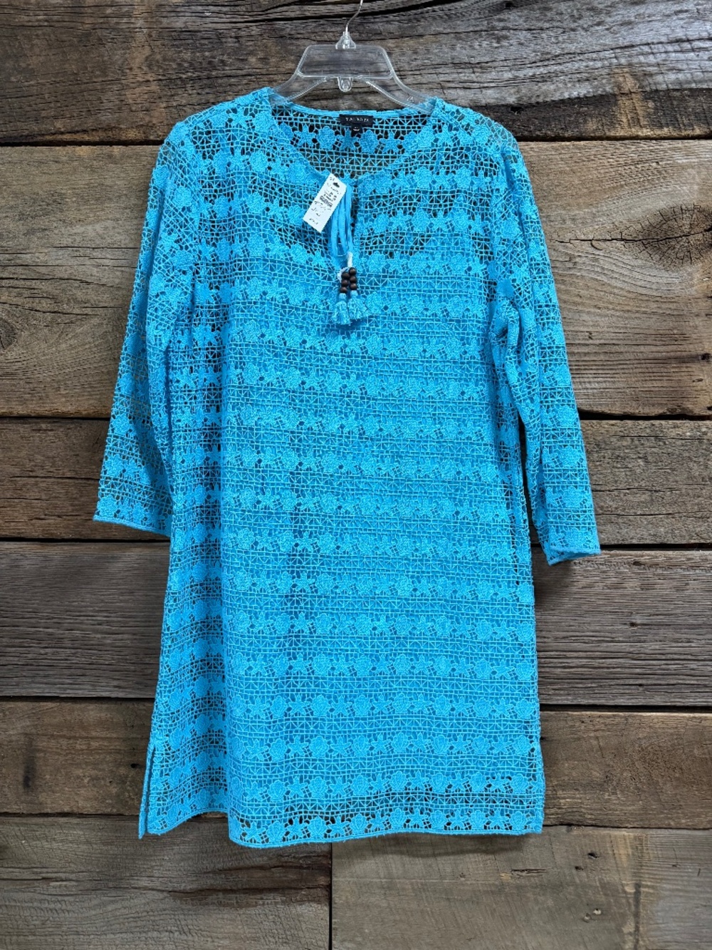 NWT Talbots Shell Crochet Tunic, Turquoise, XS